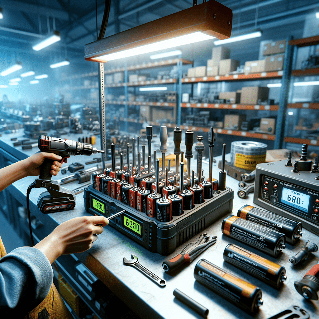 Trade workshop scene showing VoltGuard 6500 in use with Makita tools, showcasing real customer ROI through fast battery swaps.