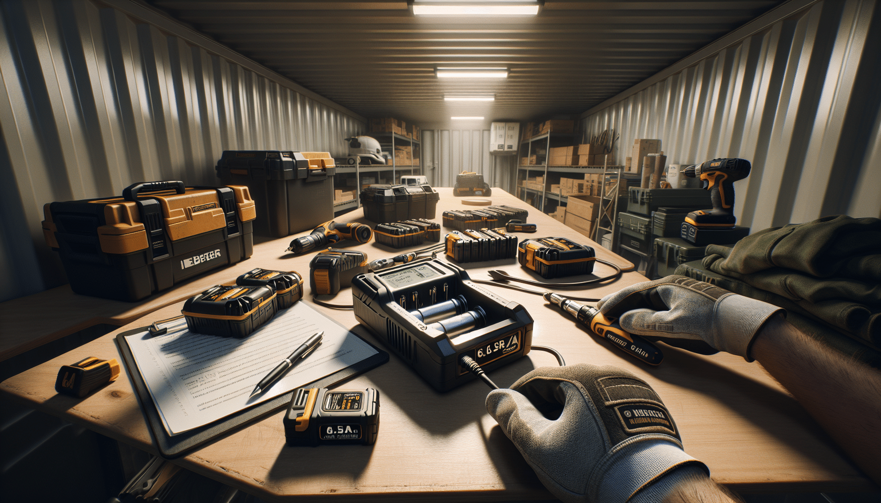 A Makita-compatible 6.5A charger setup showing how productivity improves by reducing crew idle time on construction sites.