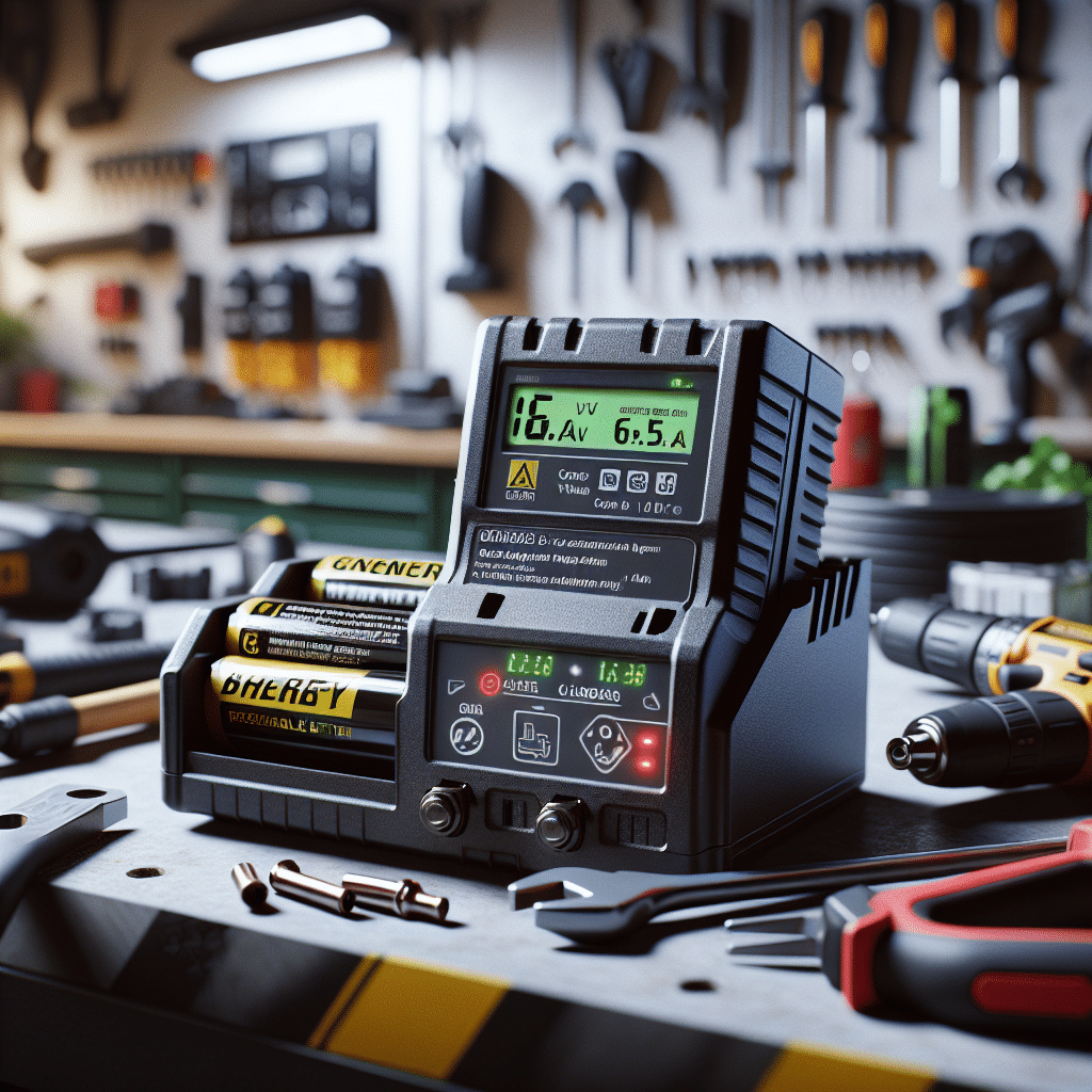 Makita 18V battery charging on a 6.5A Torxup charger in UK workshop showing safe compatibility and professional setup.