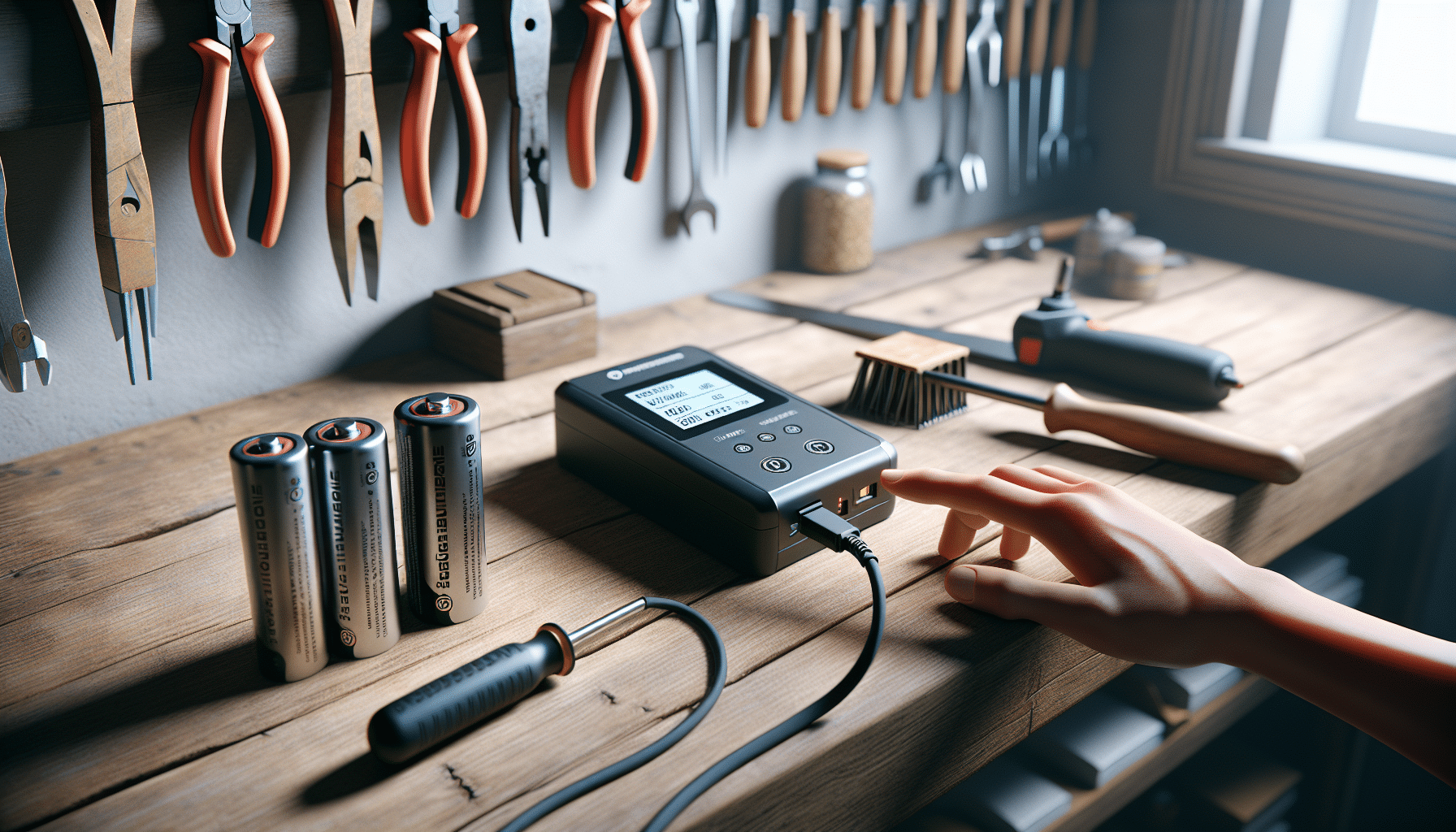 Comparison of a healthy and a damaged Makita battery near a working charger demonstrating maintenance impact.